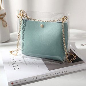 Transparent Bucket Bag- Green